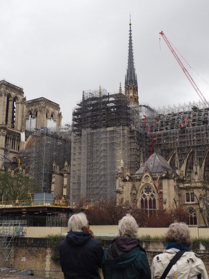 Notre-Dame cathedral under scaffolding