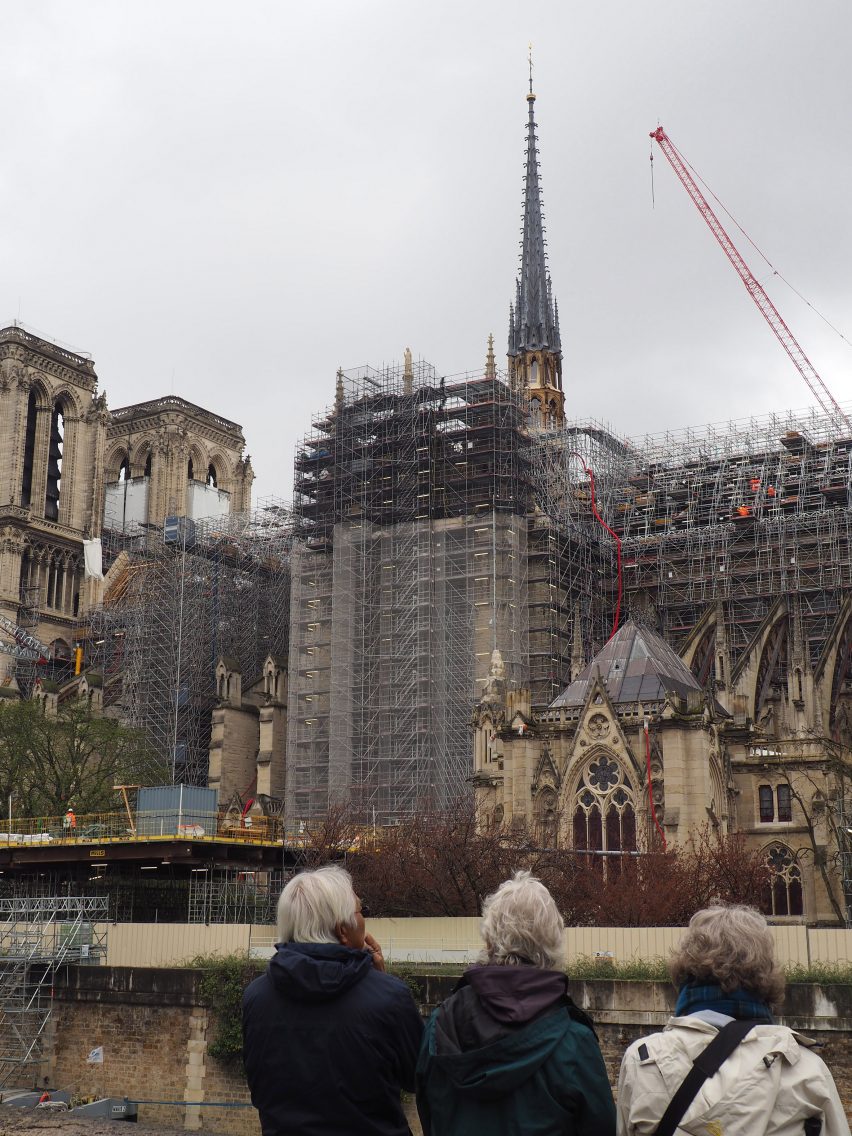 Notre-Dame cathedral under scaffolding