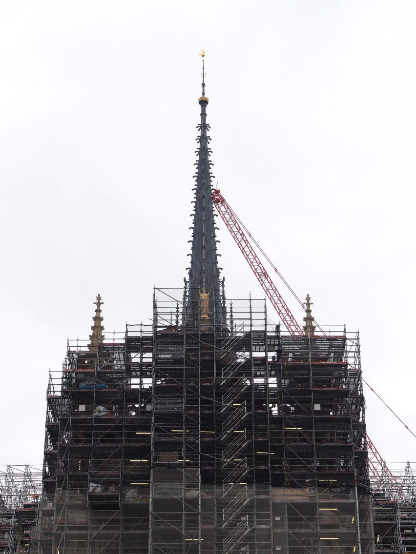 Notre-Dame cathedral under scaffolding
