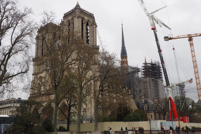 Notre-Dame cathedral under scaffolding
