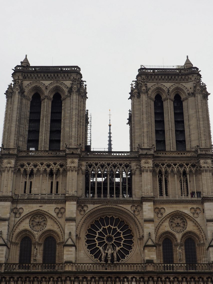 Notre-Dame cathedral under scaffolding
