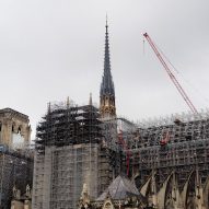 Notre-Dame cathedral under scaffolding