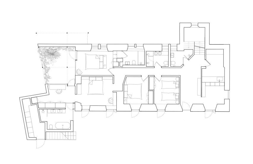 Ground floor plan of Old Chapel by Tuckey Design Studio