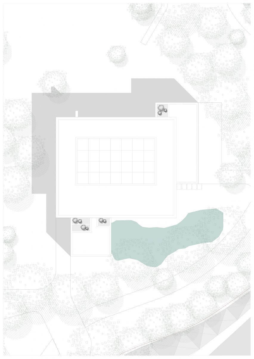 Roof plan of Pavilion in the Garden by Spaceworkers