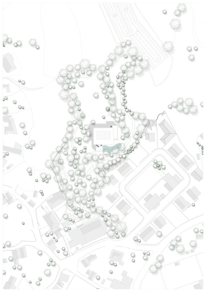 Site plan of Pavilion in the Garden by Spaceworkers