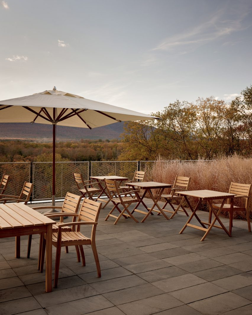 Patio with chairs and tables