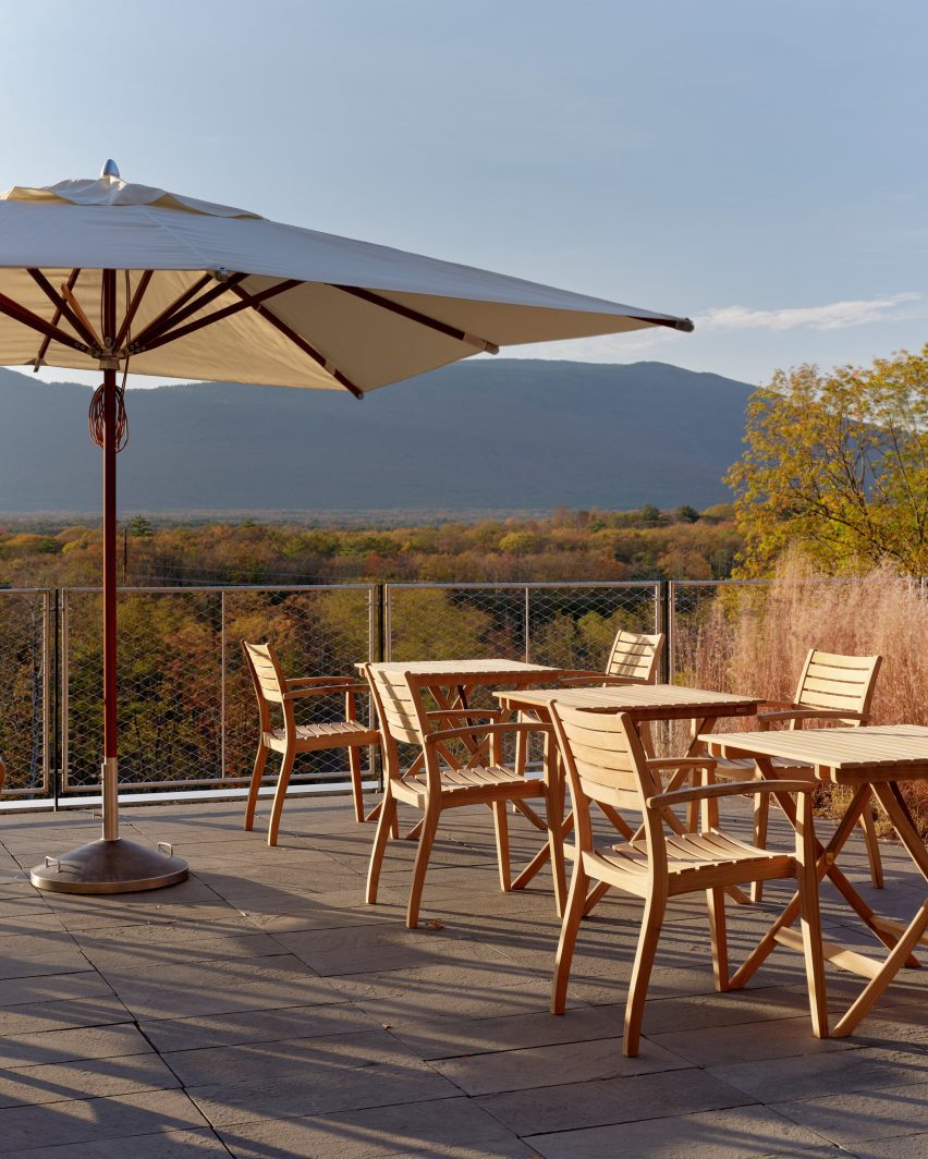 Chairs and tables on a patio