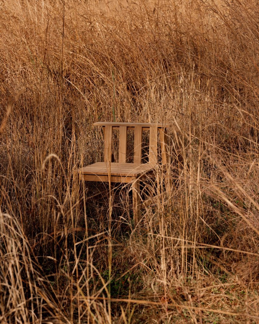 Chair in field