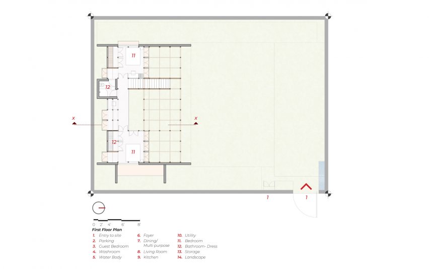 Terrace plan of Pott House by Kiron Cheerla Architecture