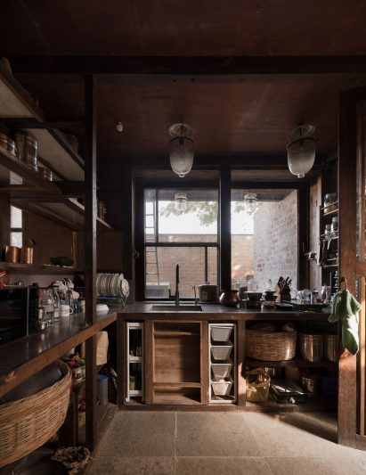 Kitchen interior at home in India by Kiron Cheerla Architecture