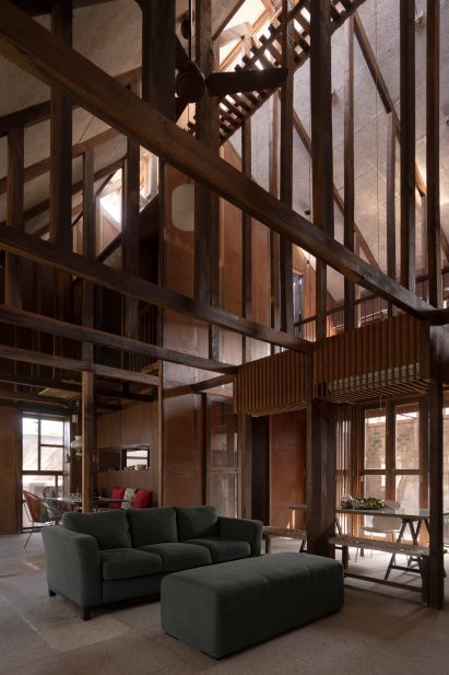 Living space interior at Pott House in Hyderabad