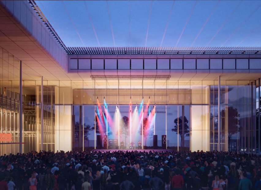 People standing around for a concert