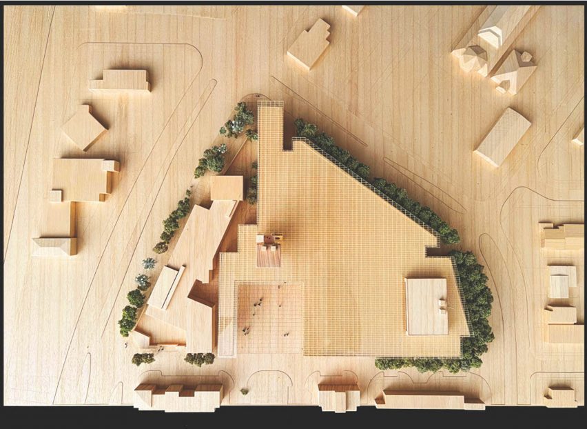 A wooden model