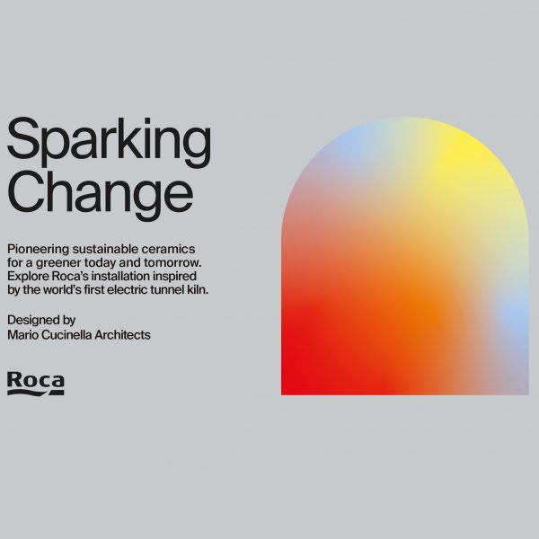 Graphic for Roca's exhibition during Milan design week 2024