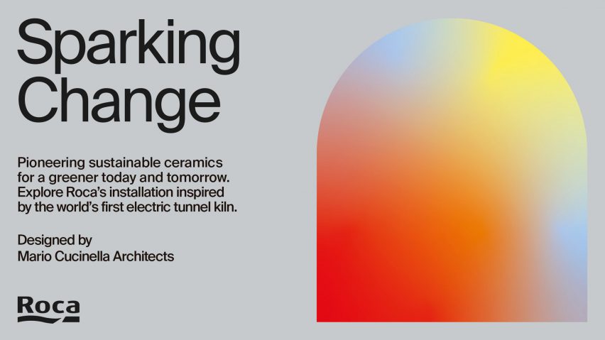 Graphic for Roca's exhibition during Milan design week 2024