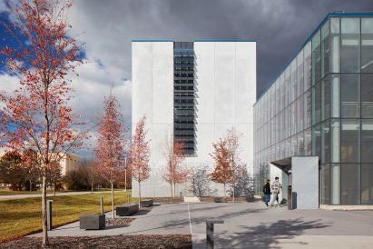 Concrete precast tower on aerospace research facility