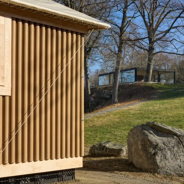 Paper Log House by Shigeru Ban at Philip Johnson's Glass House