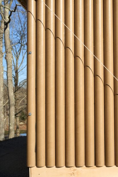Cardboard structure of a pavilion by Shigeru Ban