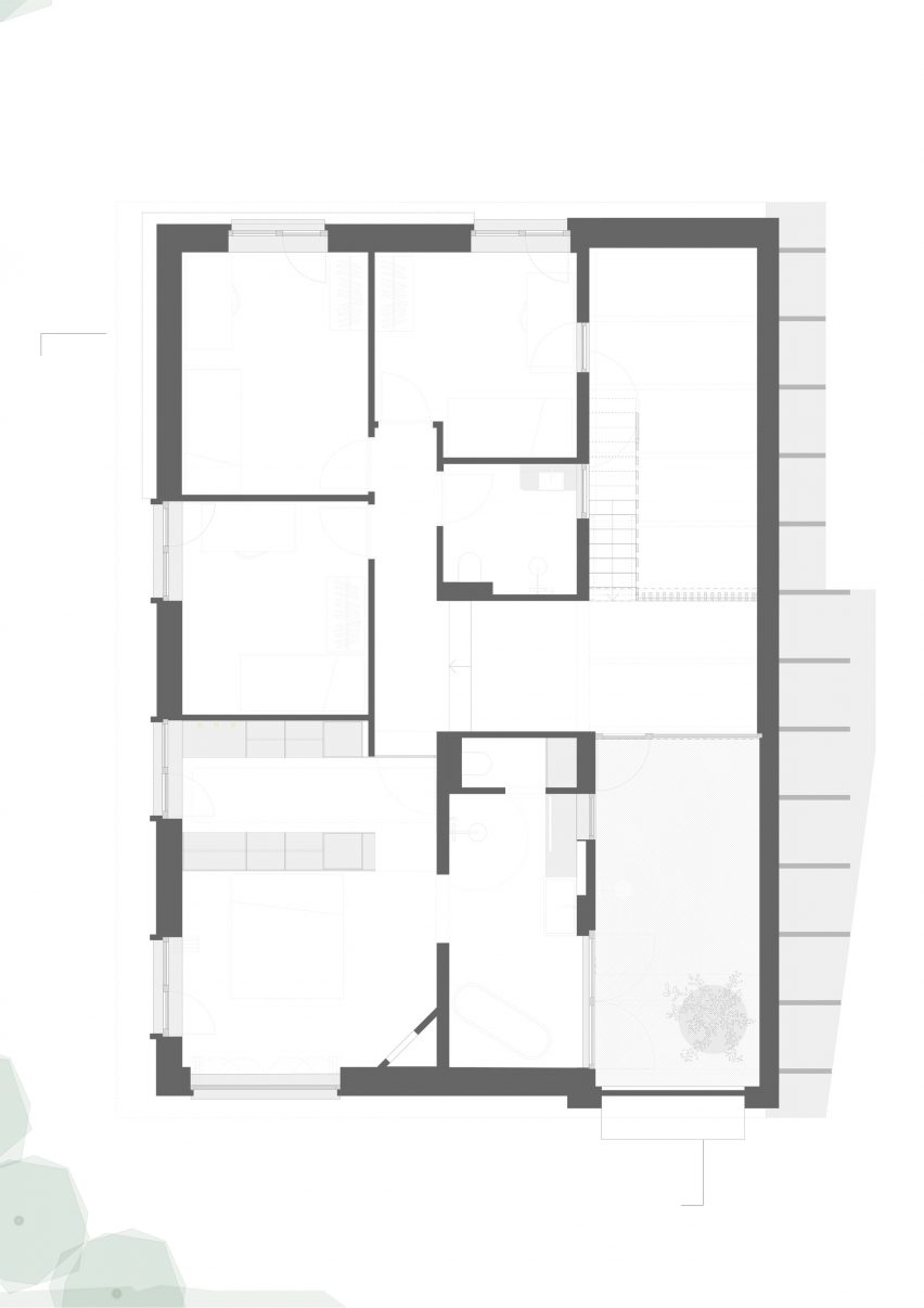 First floor plan of SL House by Ae-Architecten
