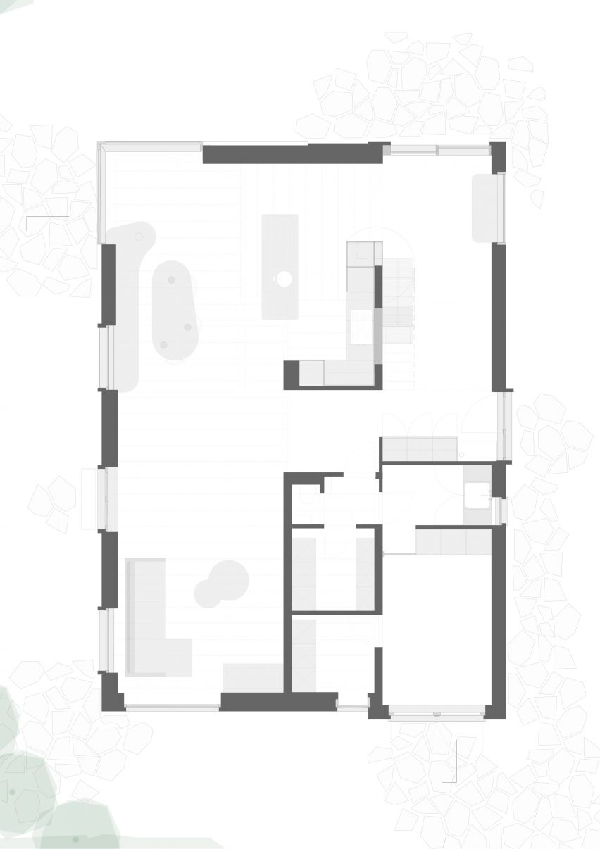 Ground floor plan of SL House by Ae-Architecten