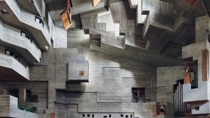 Brutalist church captured in the Sacred Modernity book