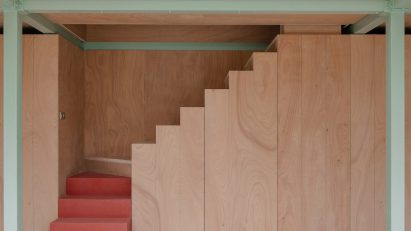 Plywood interior of Maison Nana by Jean Benoit Vetillard Architecture