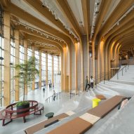 Interior of World of Volvo by Henning Larsen