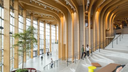 Interior of World of Volvo by Henning Larsen