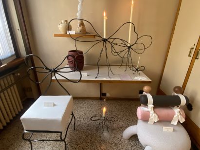 coquette bow candle sticks