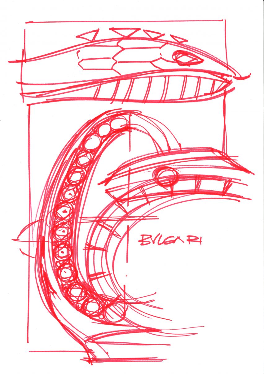Tadao Ando serpentine watch for Bulgari