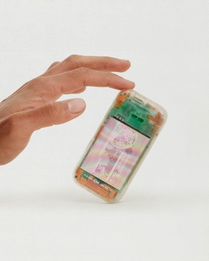 The Boring Phone with a clear casing by Heineken and Bodega
