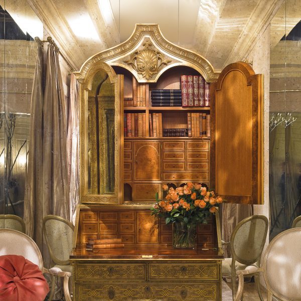 a gold gilded cabinet