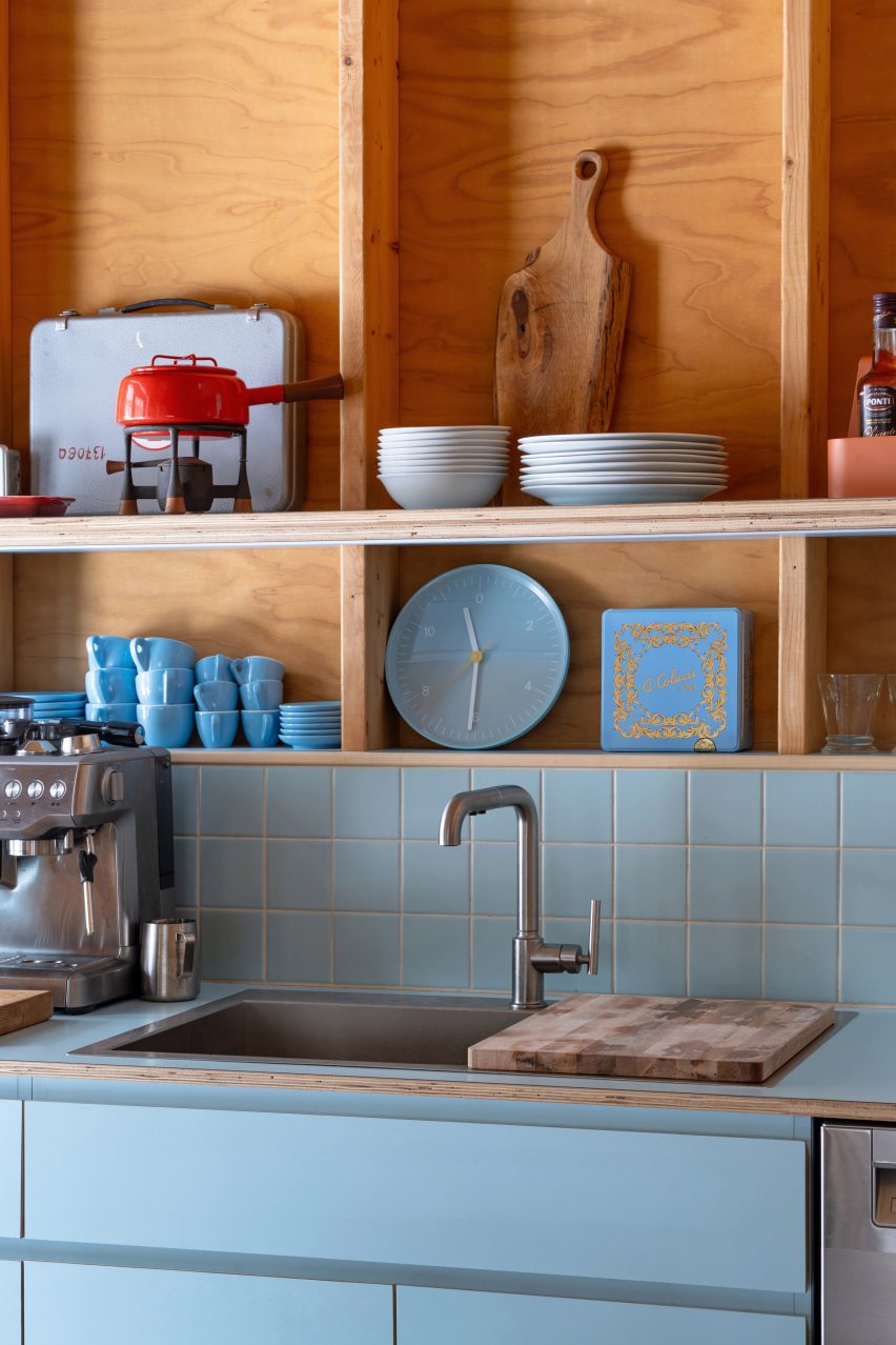 Light blue subway tile