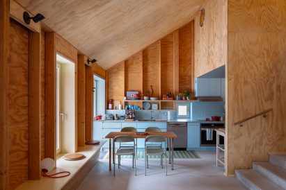 Light blue kitchen cabinets