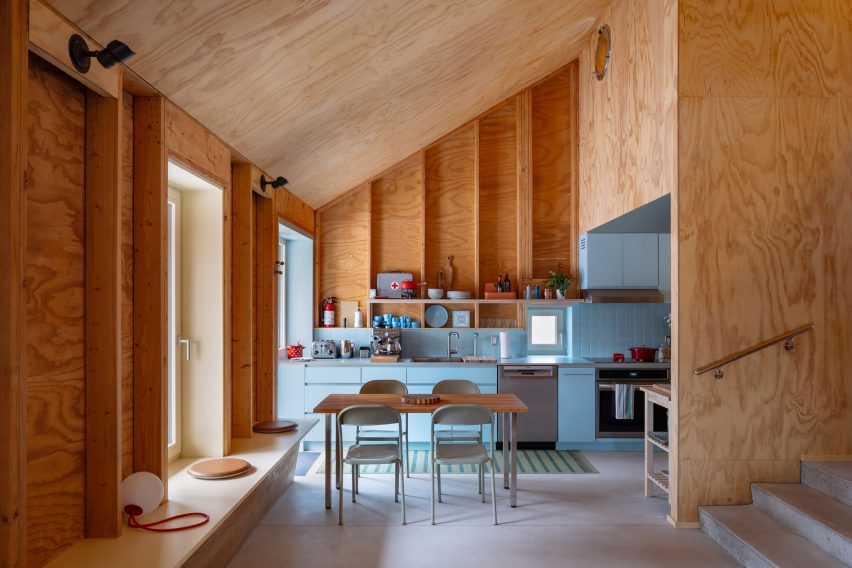 Light blue kitchen cabinets