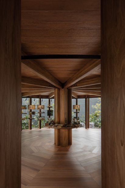 View into the pavilion from the entrance