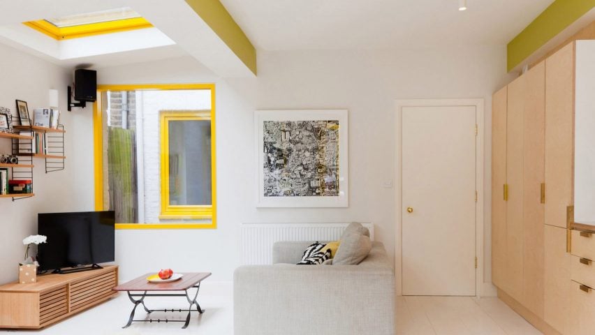 Nine home interiors brightened with colourful window frames