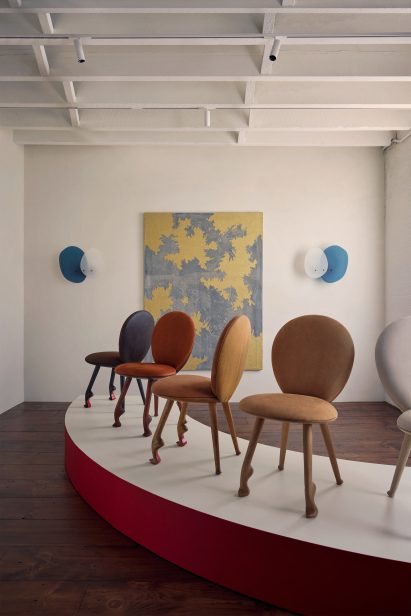 Interior view of Simply Nude chair collection at Pierre Yovanovitch Mobilier New York Gallery