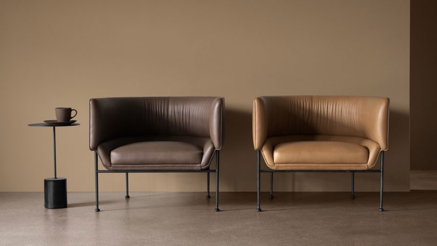 Photo of brown leather chairs