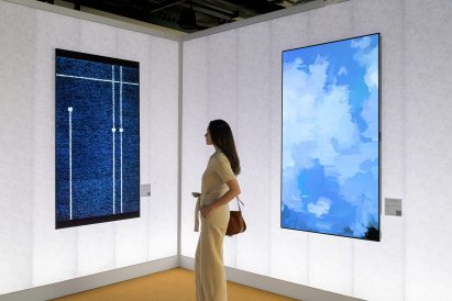 LG OLED presents digital versions of art works by Korean artist Kim Whanki at Frieze New York