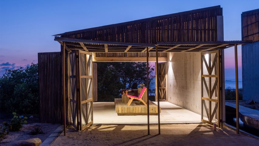 Photo of chair in an outdoor cabin