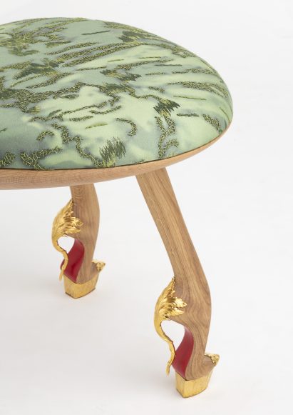 Close-up shot of The Pompadour chair feet