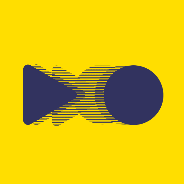Abstract drawing on yellow background