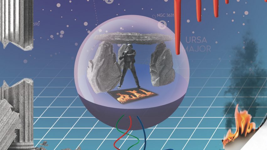 Graphic for the Super Ancient / Hyper Modern exhibition by the University of Applied Arts Vienna