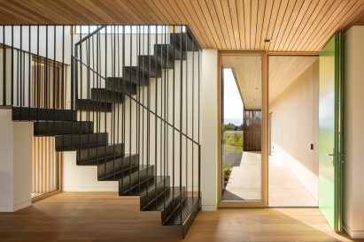Black metal staircase