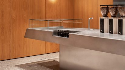 EBBA references modernist architecture at WatchHouse coffee shop