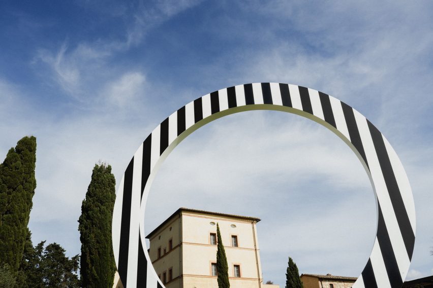 Haltes Colorées installation by Daniel Buren at Castello di Casole, a Belmond hotel in Tuscany