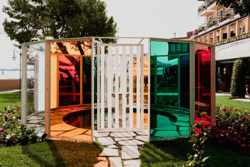 Haltes Colorées installation by Daniel Buren at Hotel Cipriani, a Belmond hotel in Venice