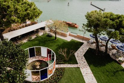 Haltes Colorées installation by Daniel Buren at Hotel Cipriani, a Belmond hotel in Venice