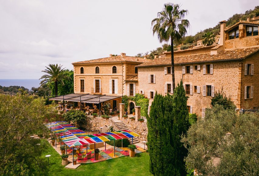 Haltes Colorées installation by Daniel Buren at La Residencia, a Belmond hotel in Mallorca